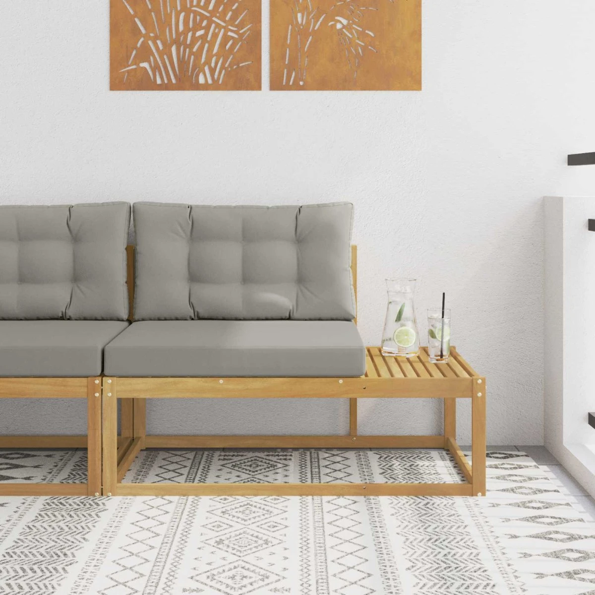 vidaXL Udendørs Modulsofa med Pude, Hvid, 115 x 83 x 73 cm