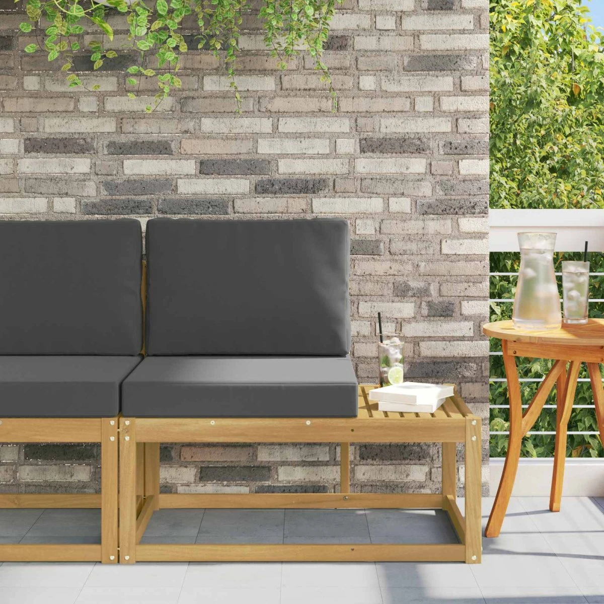 vidaXL Udendørs Modulsofa Hvid 91x63x73 cm i Akacietræ