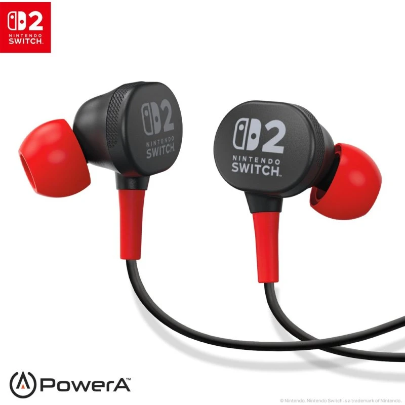 PowerA kablede in-ear høretelefoner til Nintendo Switch 2