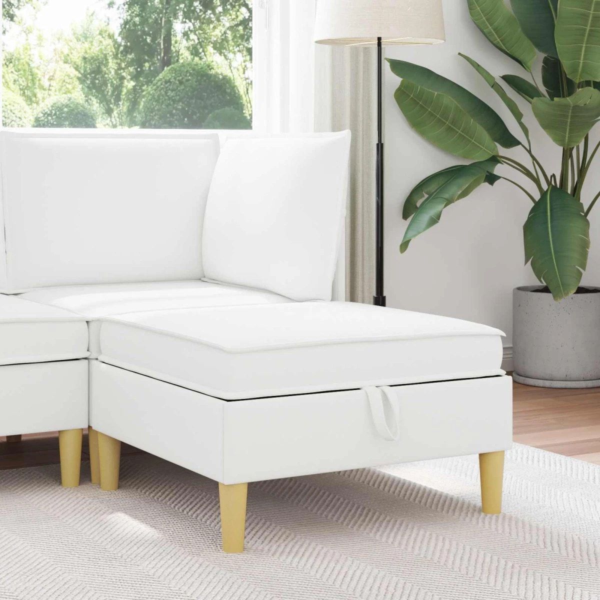 vidaXL Sofa med opbevaring i stof - Hvid
