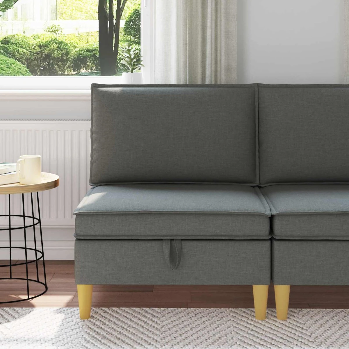 vidaXL Sofa med opbevaring i stof
