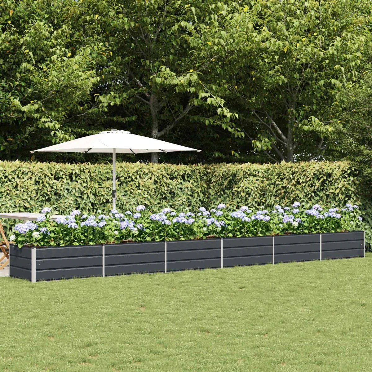 vidaXL Plantekasse Antracit 600 x 80 x 45 cm Stål