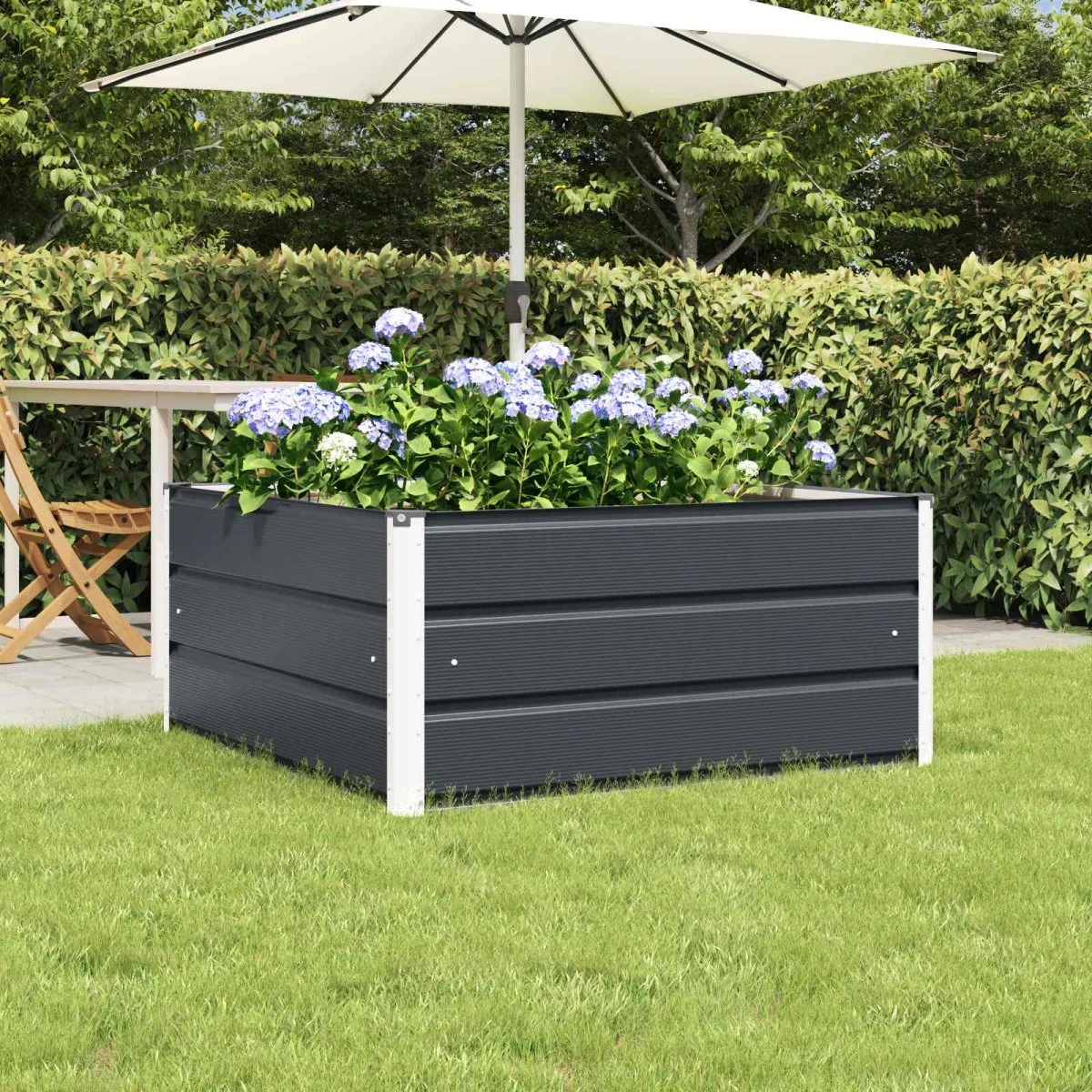 vidaXL Plantekasse Antracit 100 x 100 x 45 cm Stål