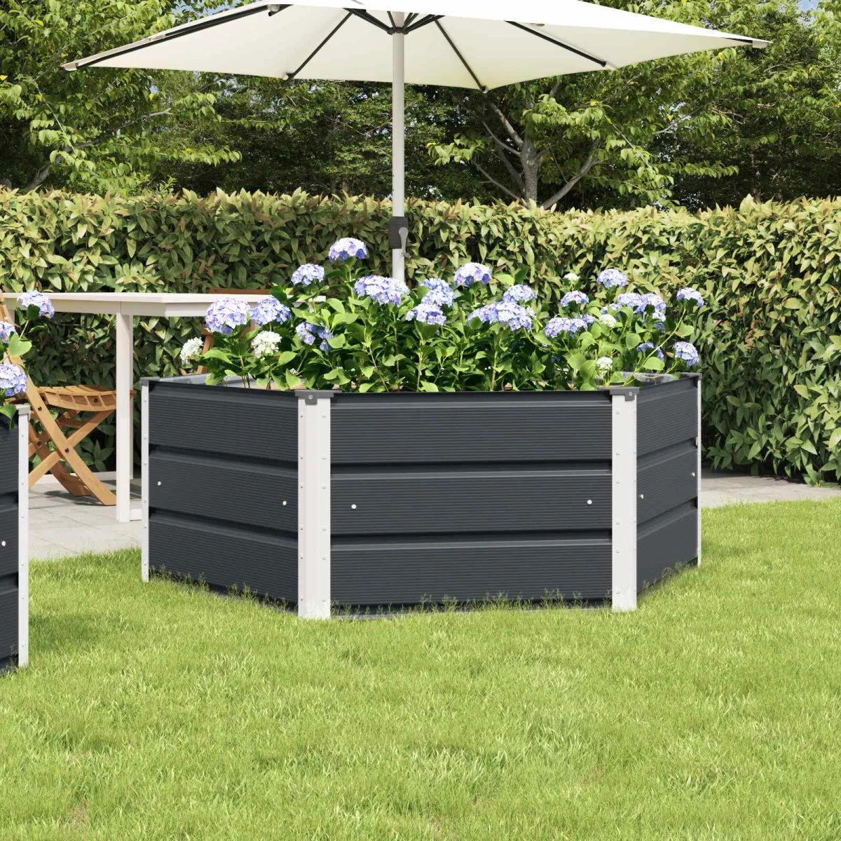 vidaXL Plantekasse Antracit 129 x 129 x 45 cm i Stål