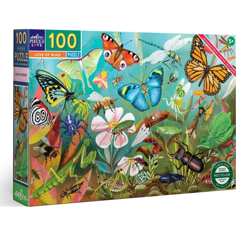 EeBoo Puslespil 100 brikker – Love of Bugs