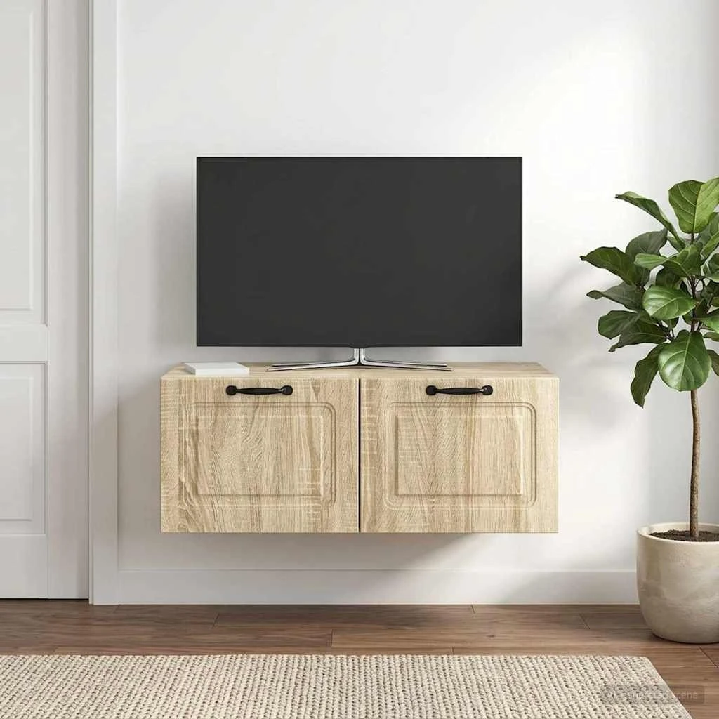 vidaXL Væghængt TV-skab Sonoma-eg, 78,5 x 41 x 30 cm