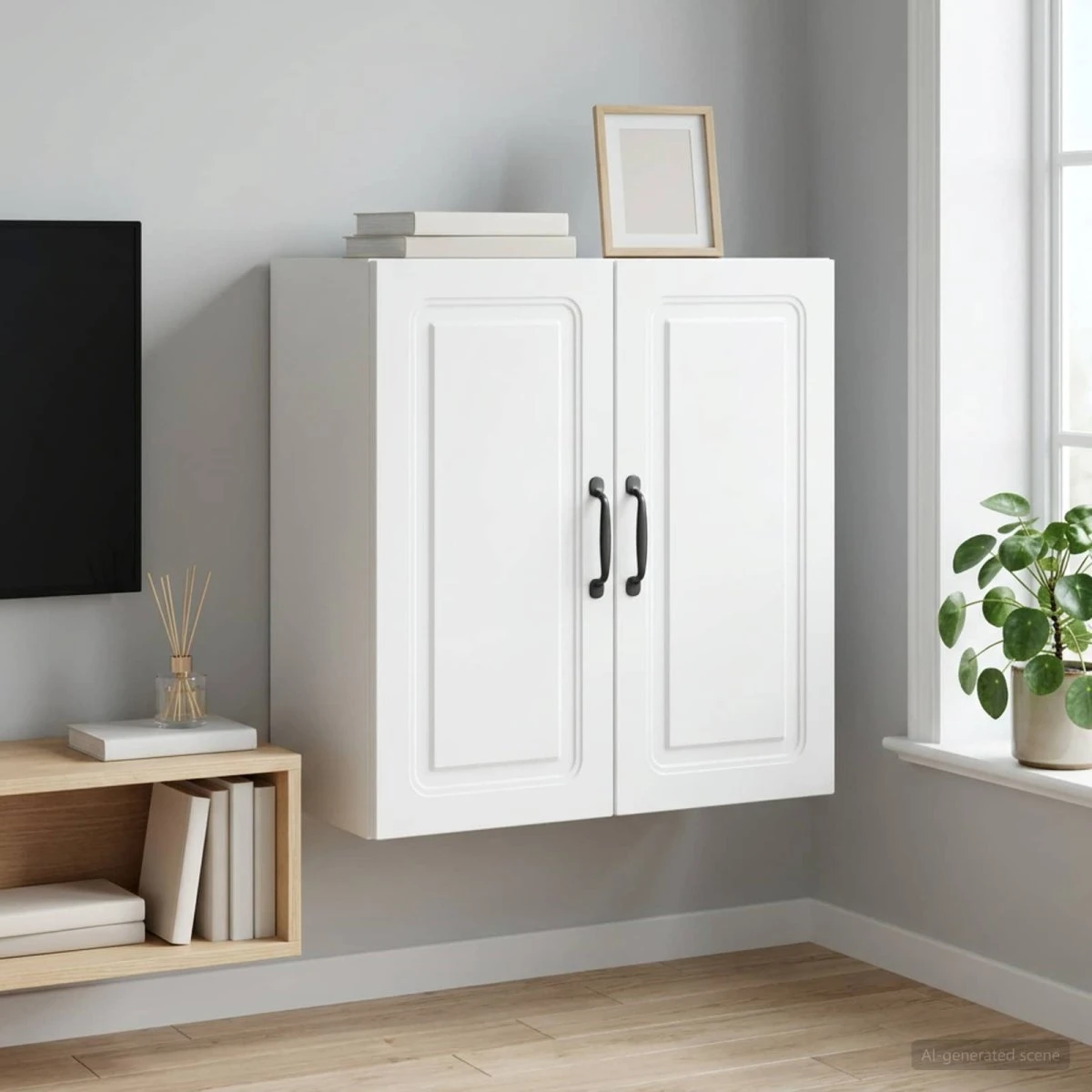 vidaXL Vægmonteret skab 59 x 31 x 60 cm - Hvid