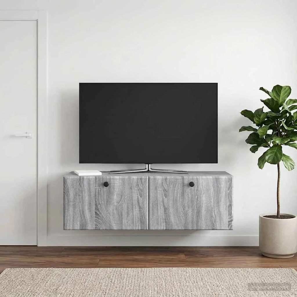 vidaXL Væghængt TV-skab 98 x 31 x 30 cm - Grå Sonoma
