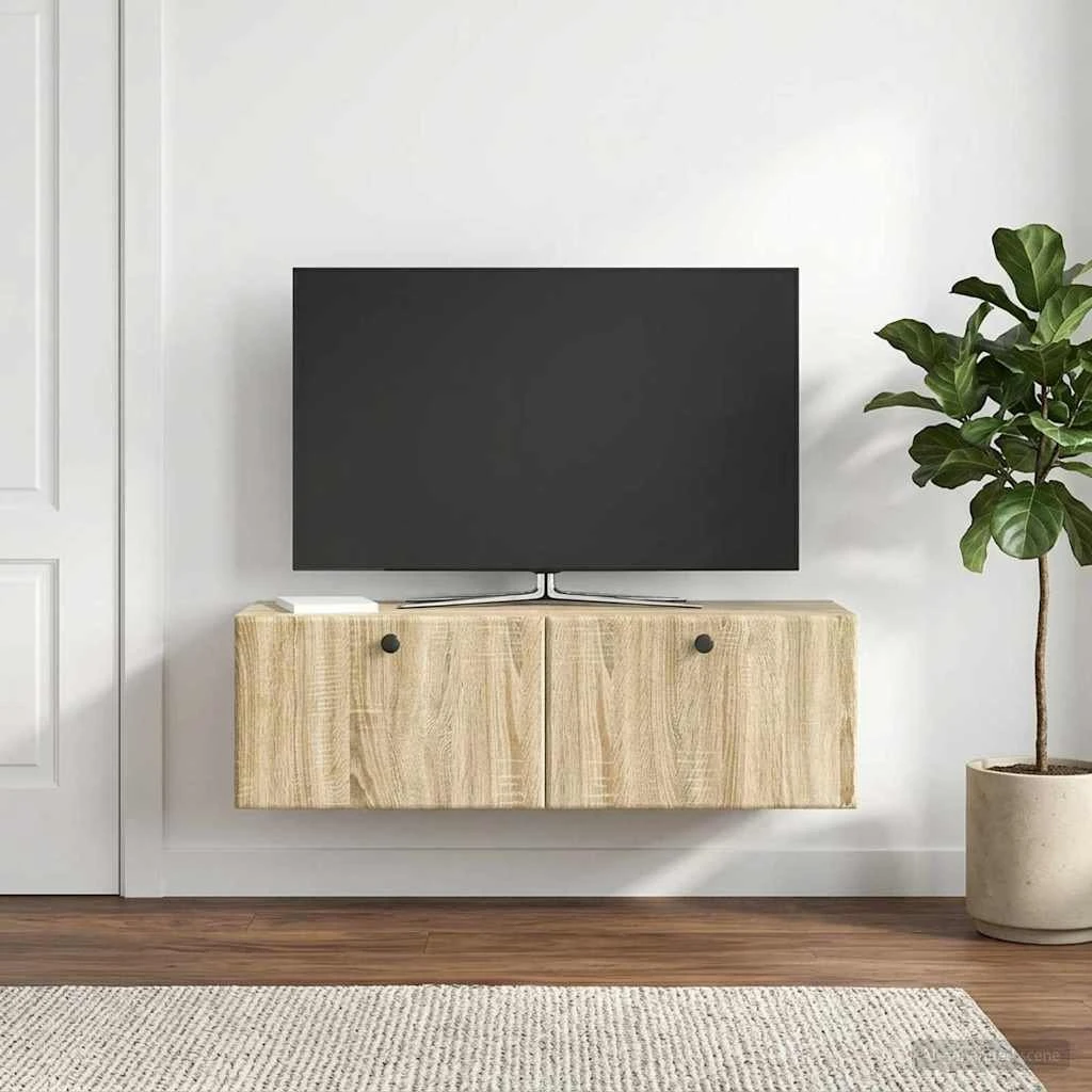 vidaXL Væghængt TV-skab 98x31x30 cm i Sonoma-eg
