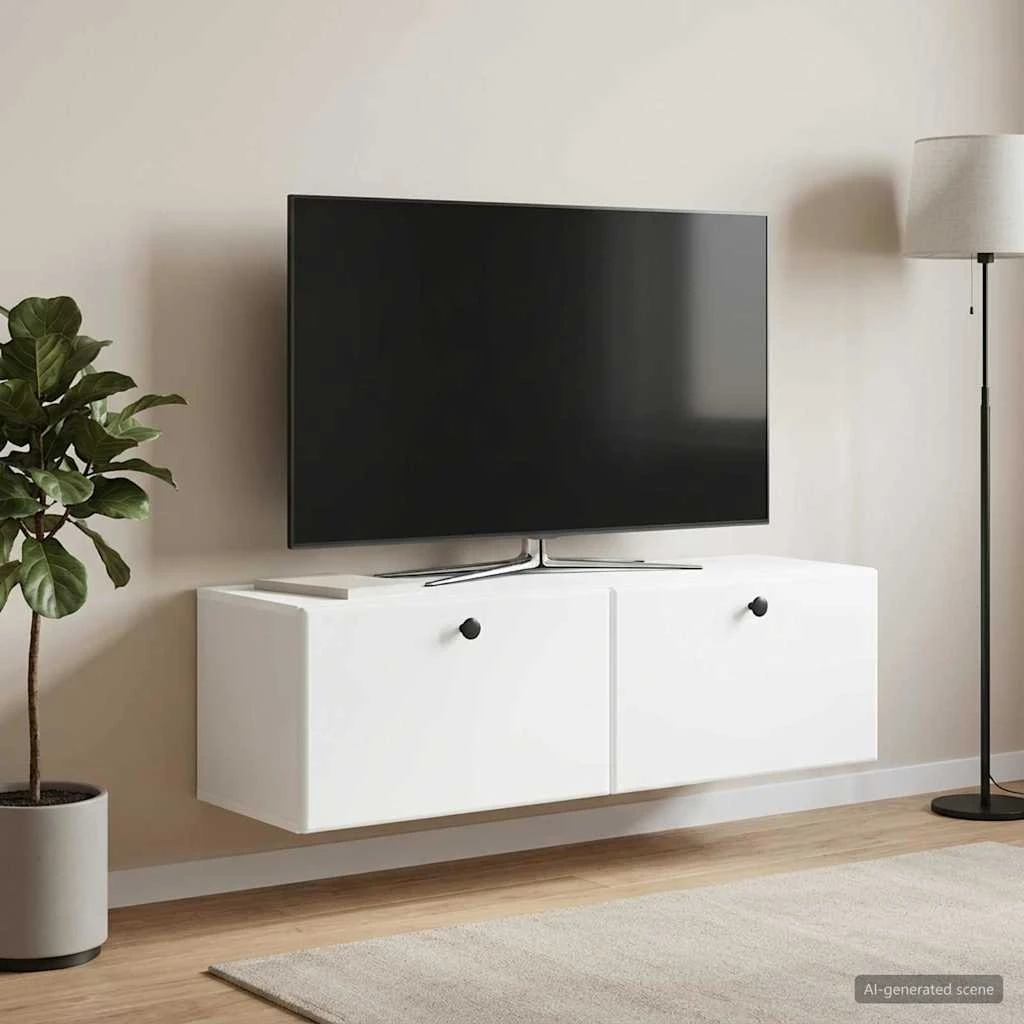 vidaXL Væghængt TV-skab 98 x 31 x 30 cm - Hvid