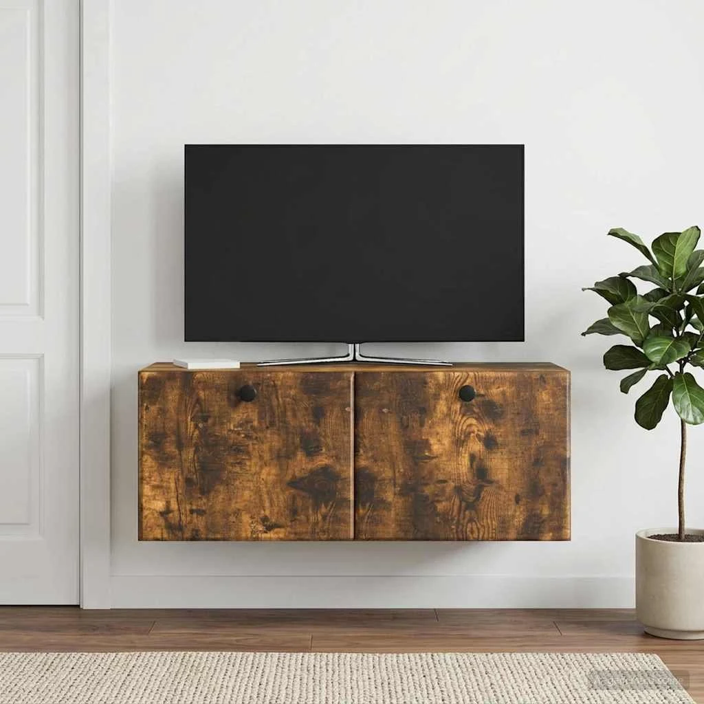 vidaXL Væghængt TV-skab i røget eg, 78,5 x 31 x 30 cm