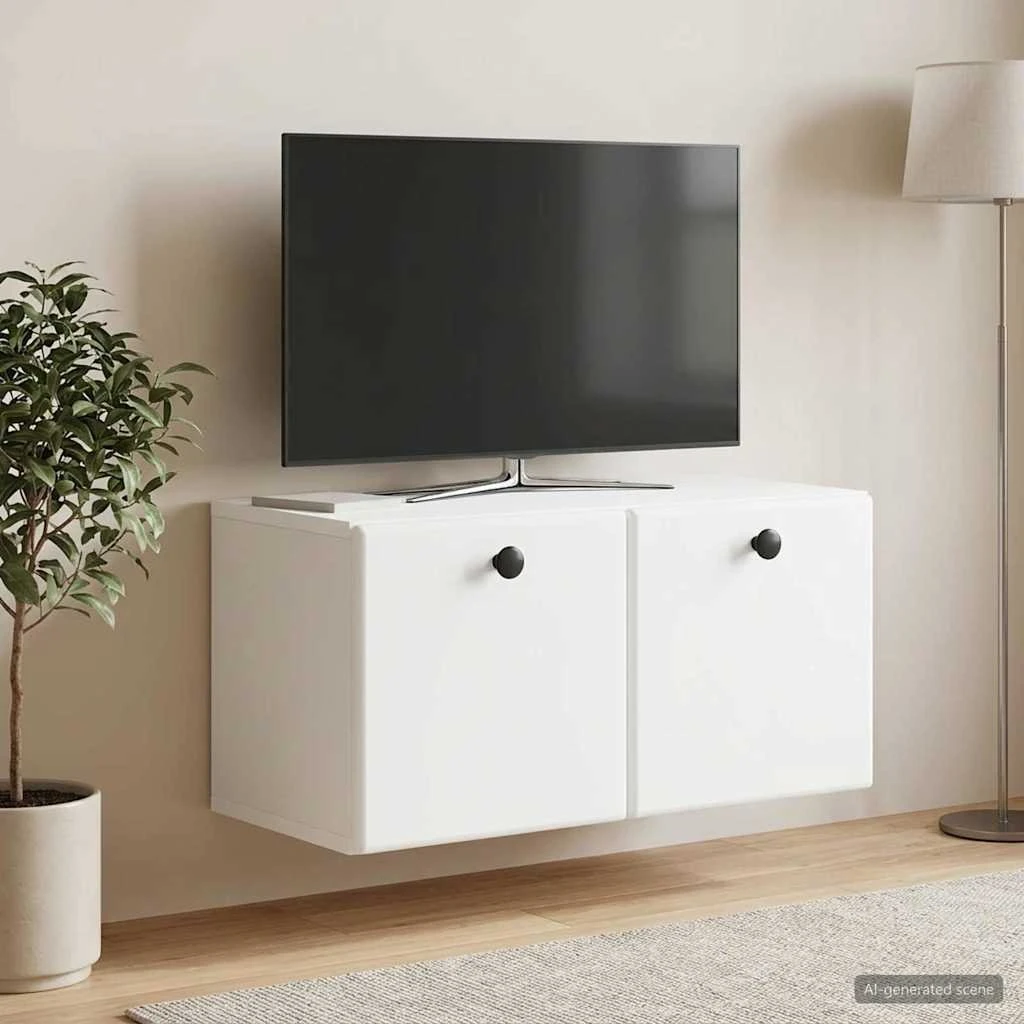 vidaXL Væghængt TV-skab 59,5 x 31 x 30 cm - Hvid