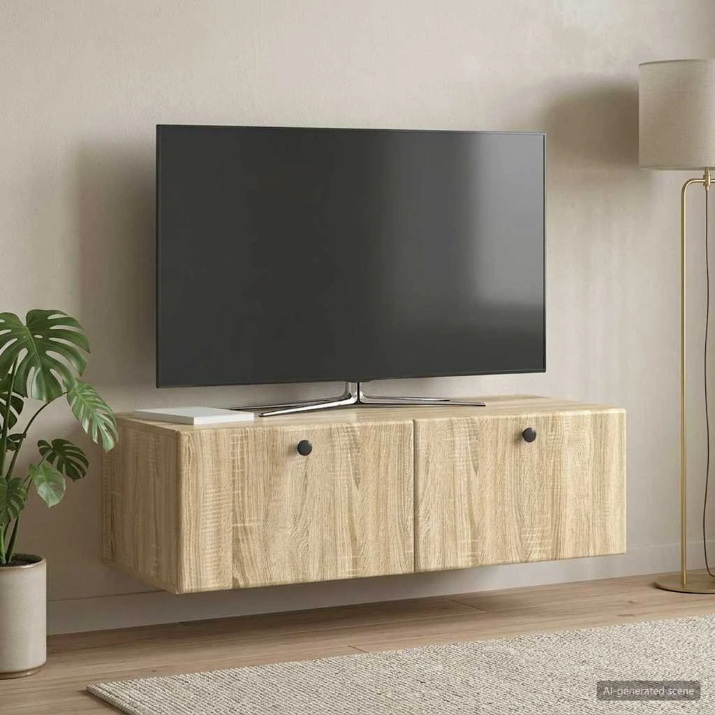 vidaXL Væghængt TV-skab 98x41x30 cm i Sonoma-eg