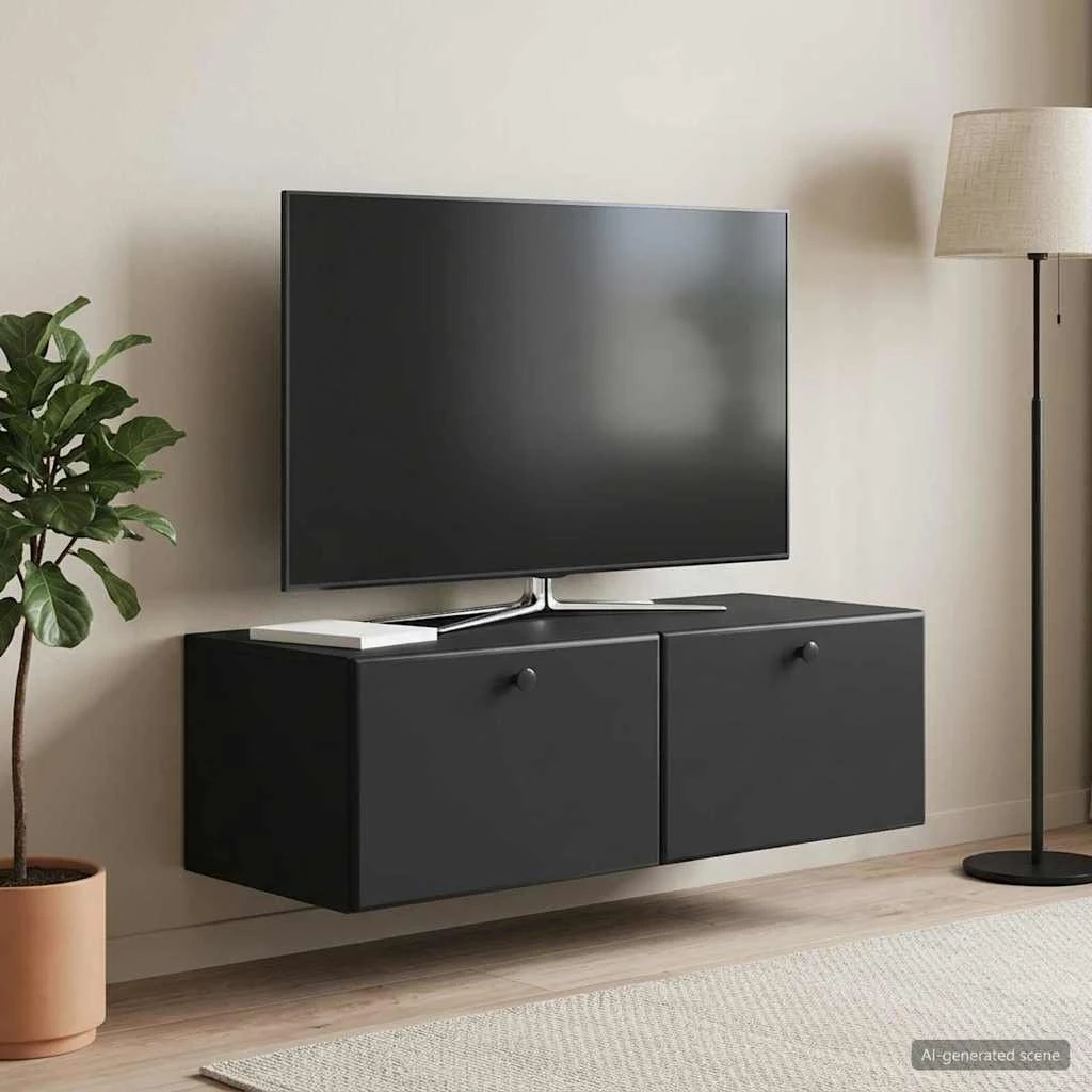 vidaXL Væghængt TV-skab 98 x 41 x 30 cm - Sort