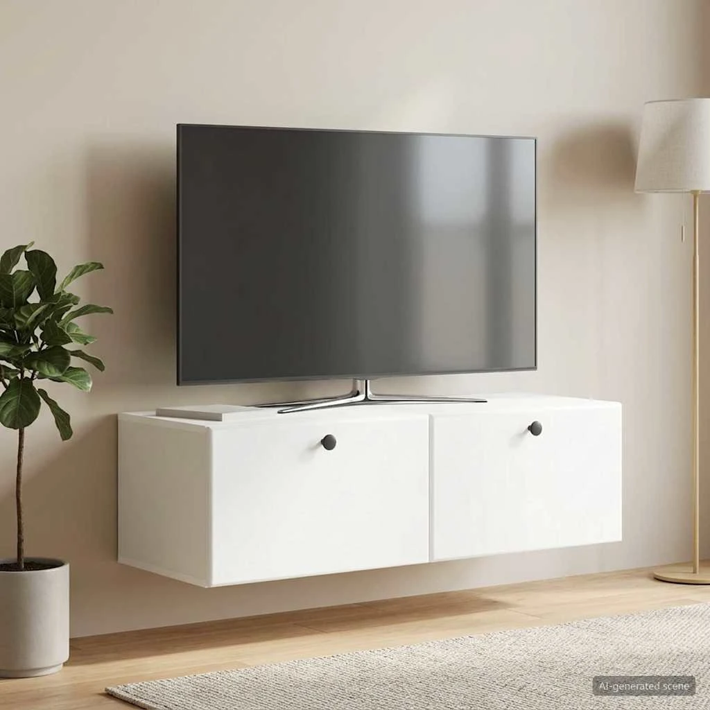 vidaXL Væghængt TV-skab 98 x 41 x 30 cm - Hvid