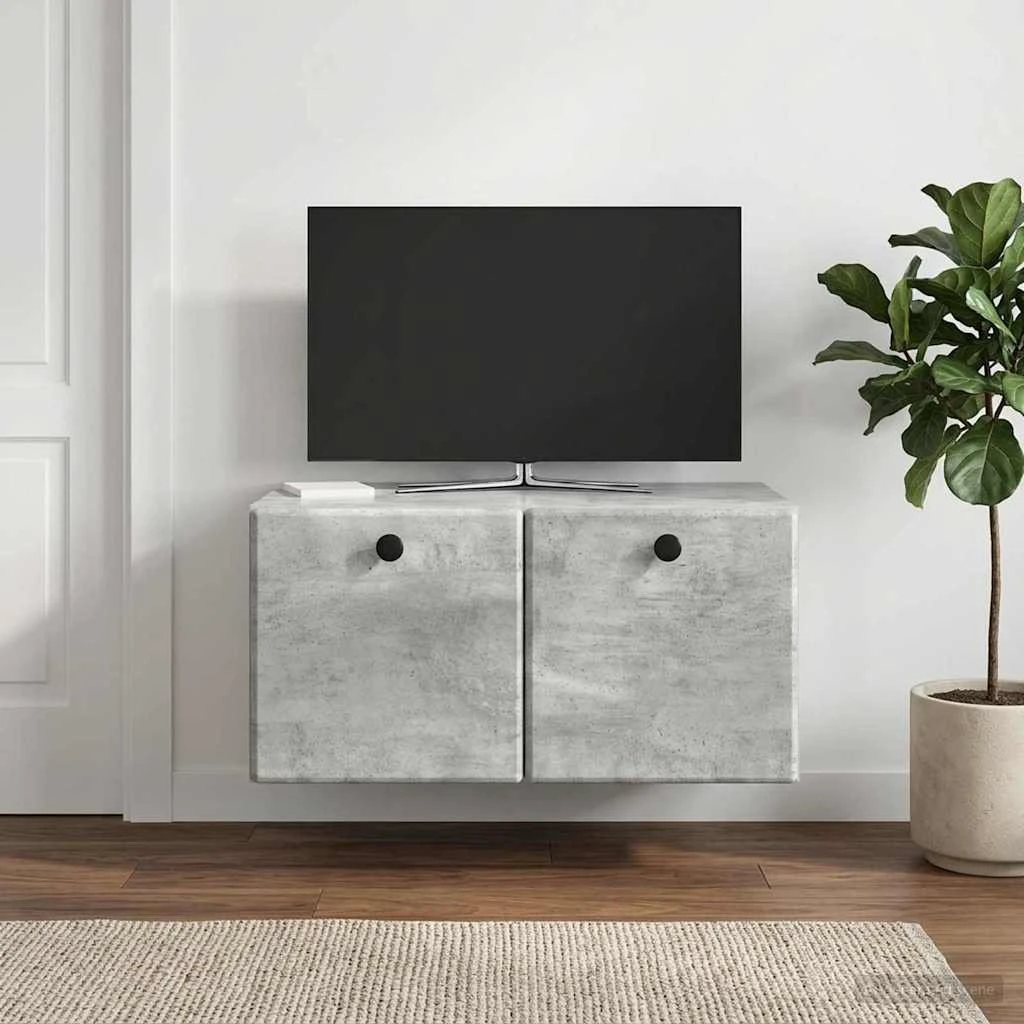 vidaXL Væghængt TV-skab 59,5 x 41 x 30 cm - Betongrå