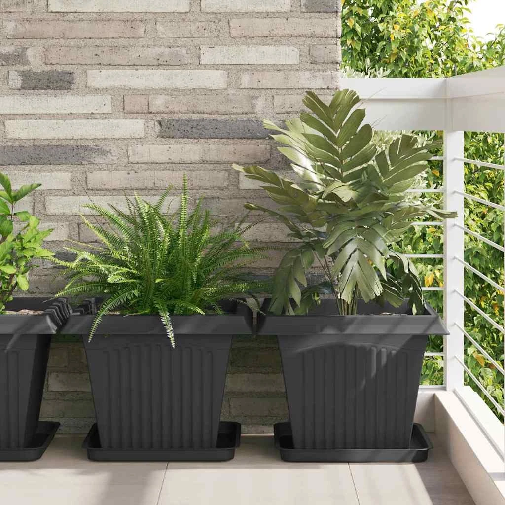 vidaXL Plantepotter 24 stk. Sort Plastik