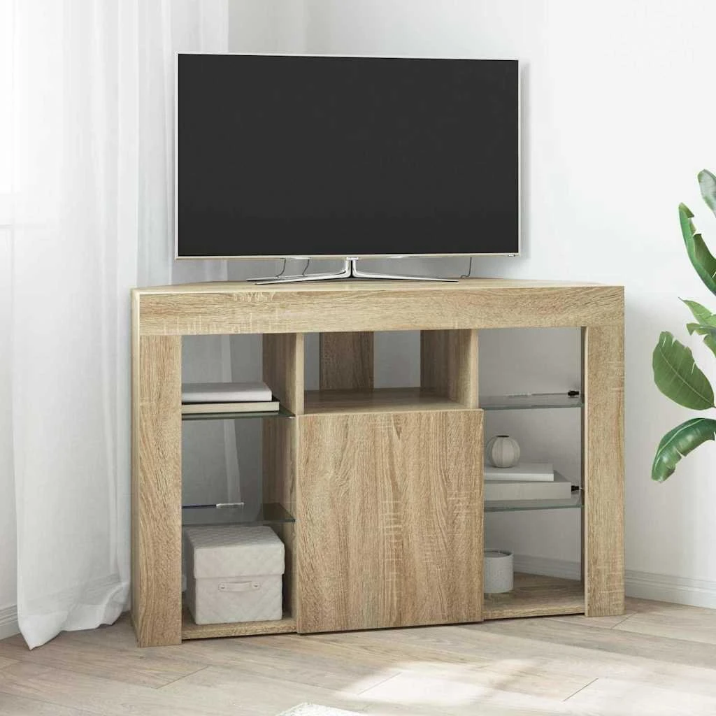 vidaXL Hjørne LED TV Skab 100x40x68cm - Sonoma eg
