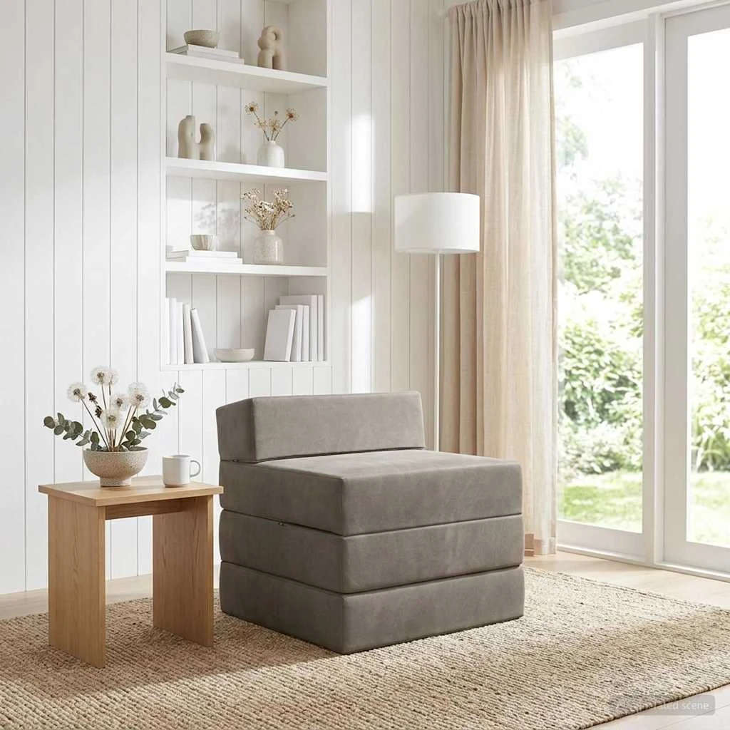 vidaXL Samlebar Sofa Seng i Lysegrå Fløjl, 70 x 60 x 63 cm