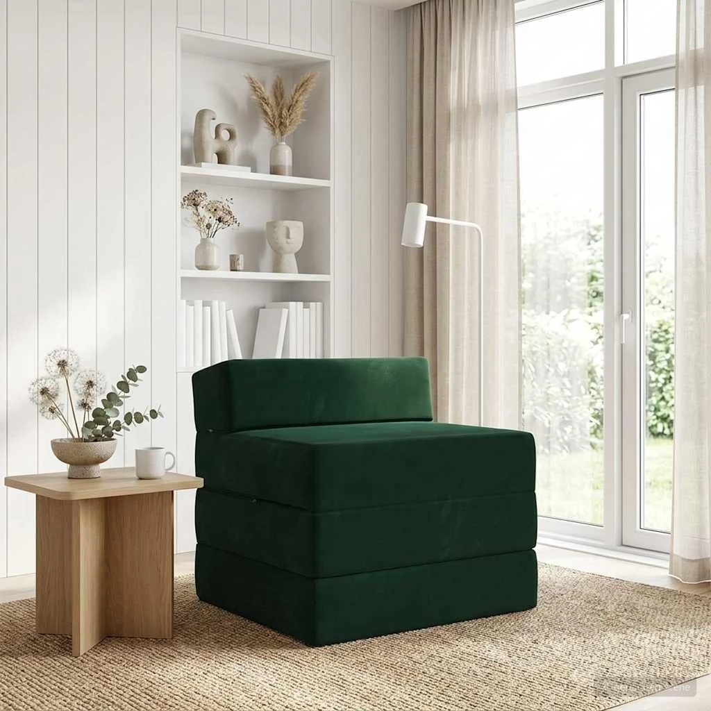 vidaXL Samlebar Sofa Seng Mørkegrøn Fløjl 70 x 60 x 63 cm