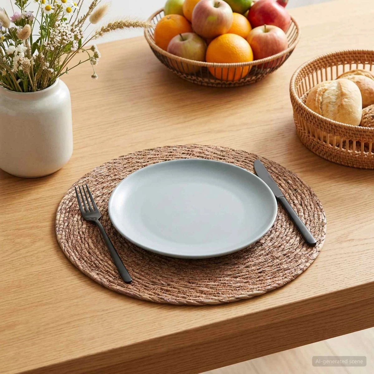 vidaXL Søgræs dækkeservietter 12 stk. - Brun 30 cm