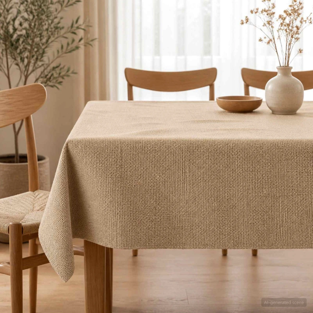 vidaXL Jute Dækmotiv Natur Ø 180 cm - 100% Tossa Jute