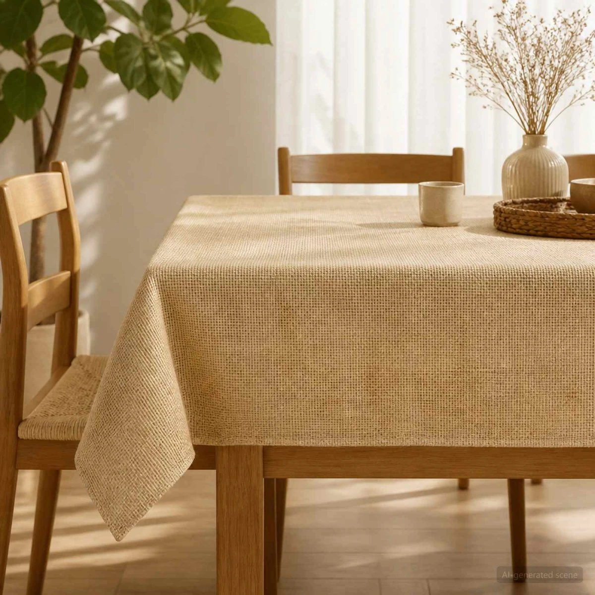 vidaXL Jute Dækmotiv Naturfarvet 140 x 140 cm - 100% Tossa Jute