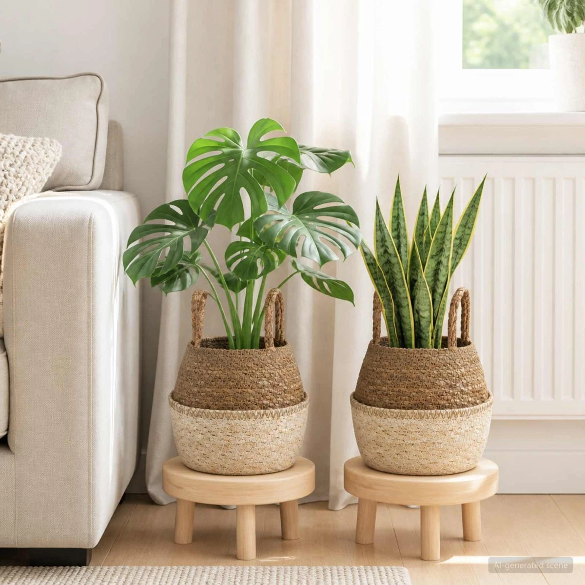 vidaXL Plantekrukke med håndtag 2 stk. Hvid Ø 22 x 20 cm Søgræs