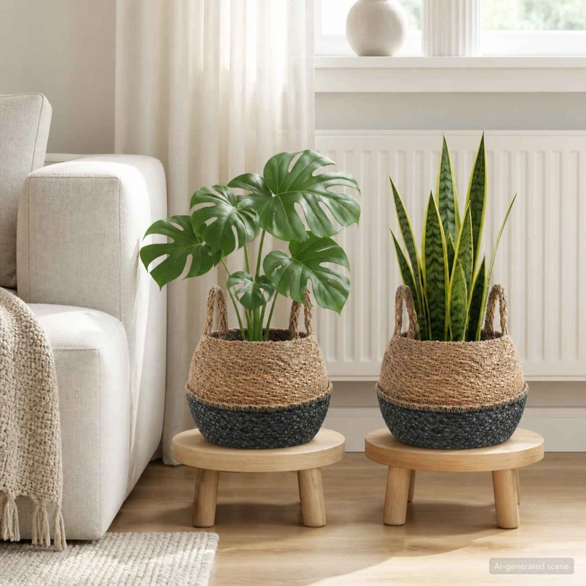 vidaXL Plantekrukke med håndtag 2 stk. Sort Ø 22 x 20 cm Søgræs