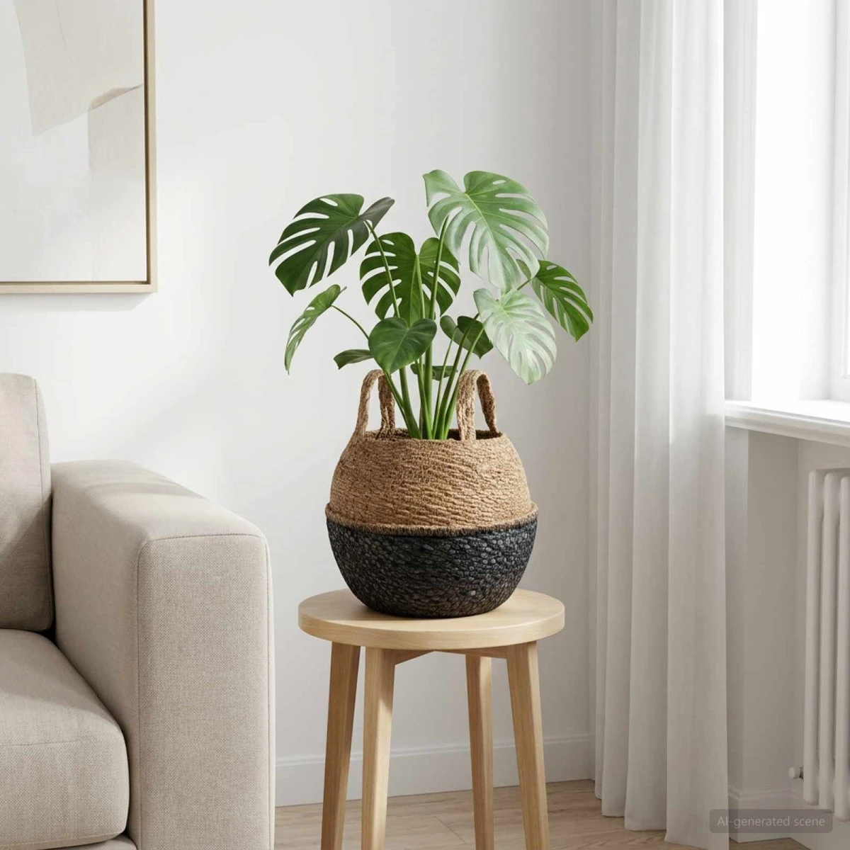 vidaXL Plantekrukke med håndtag Sort Ø 22 x 20 cm i Søgræs