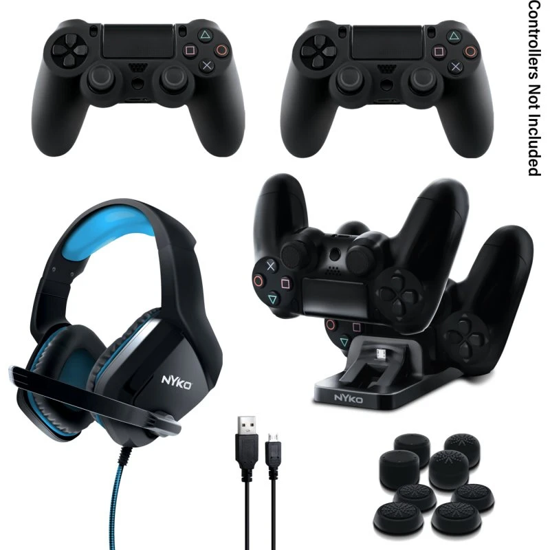 Nyko Master Pak til PS4 – Charging Dock, Headset & Tilbehør