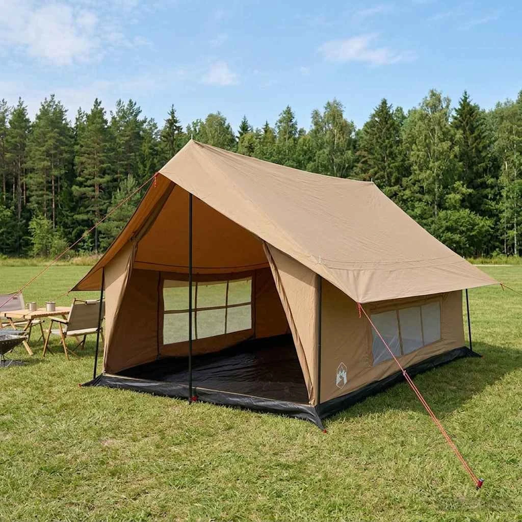 vidaXL Hyttetelt Brun 340 x 246 x 210 cm i Polybomuld