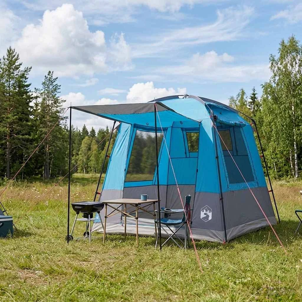 vidaXL Party Tent 4-personers Blå 185T Polyester