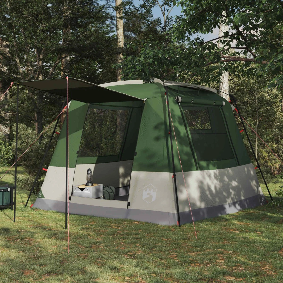 vidaXL Party Tent 10-personers Grøn 185T Polyester