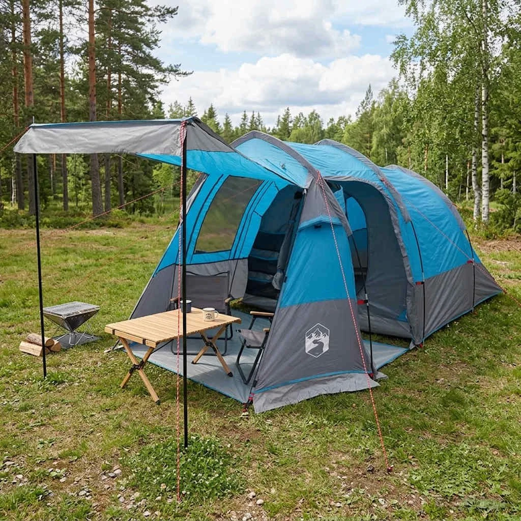 vidaXL Tunneltelt Blå 390 x 215 x 152 cm - 185T Polyester
