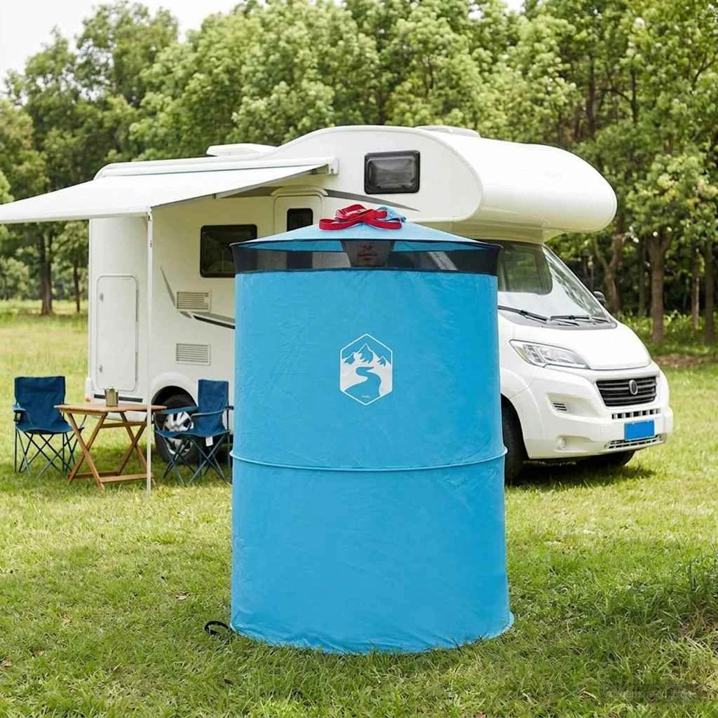 vidaXL Pop-up toilettelt med hængetov, Blå, 97 x 126 cm