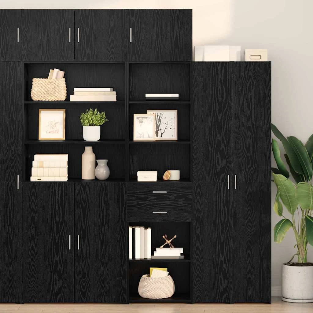 vidaXL Highboard Sort Eg 50 x 42,5 x 225 cm