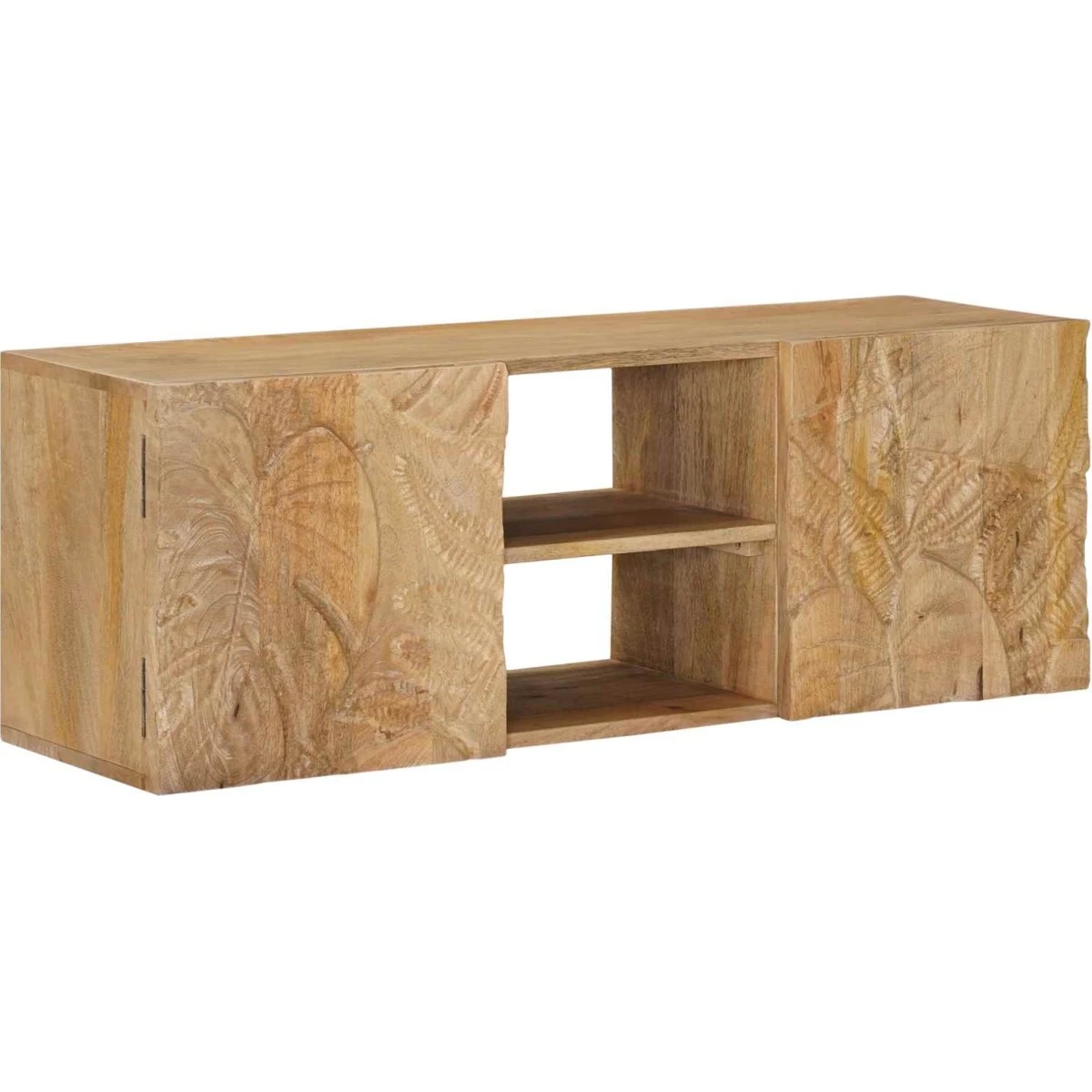 vidaXL Vægmonteret TV-skab i massivt mangotræ - 100 x 30 x 35 cm