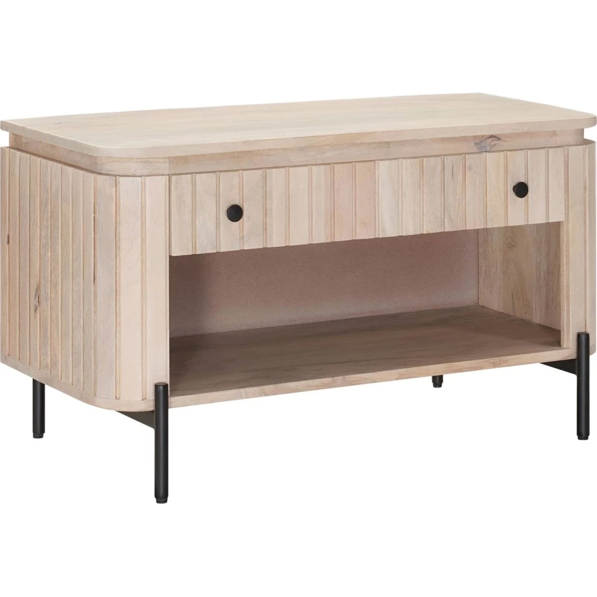 vidaXL Skobænk i massivt mangotræ - 85 x 37 x 48 cm
