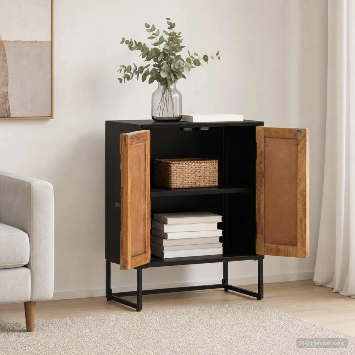 vidaXL Sideboard 53 x 30 x 70 cm i massivt genbrugstræ