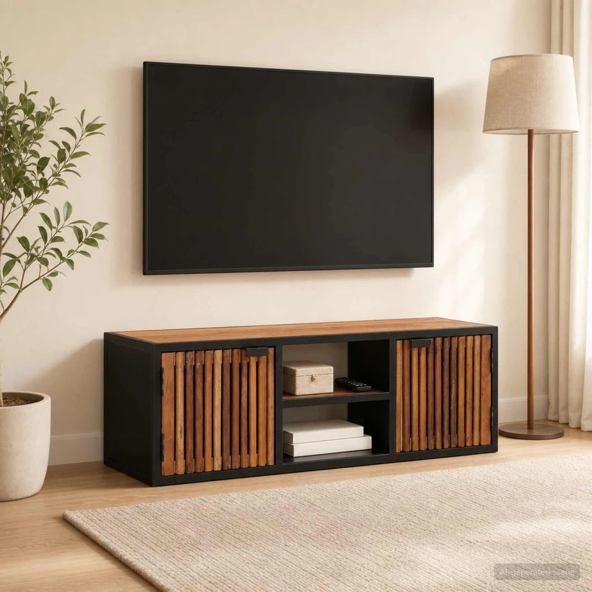 vidaXL Håndlavet TV-skab i massivt mangotræ - 105 x 30 x 35 cm