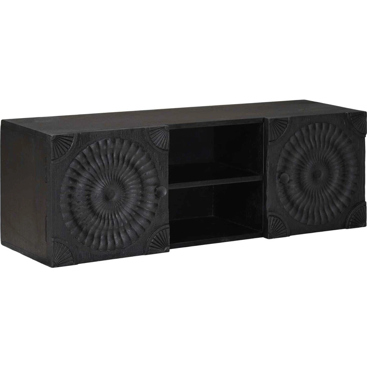 vidaXL TV-skab Sort 105x30x35 cm i Massivt Mangotræ