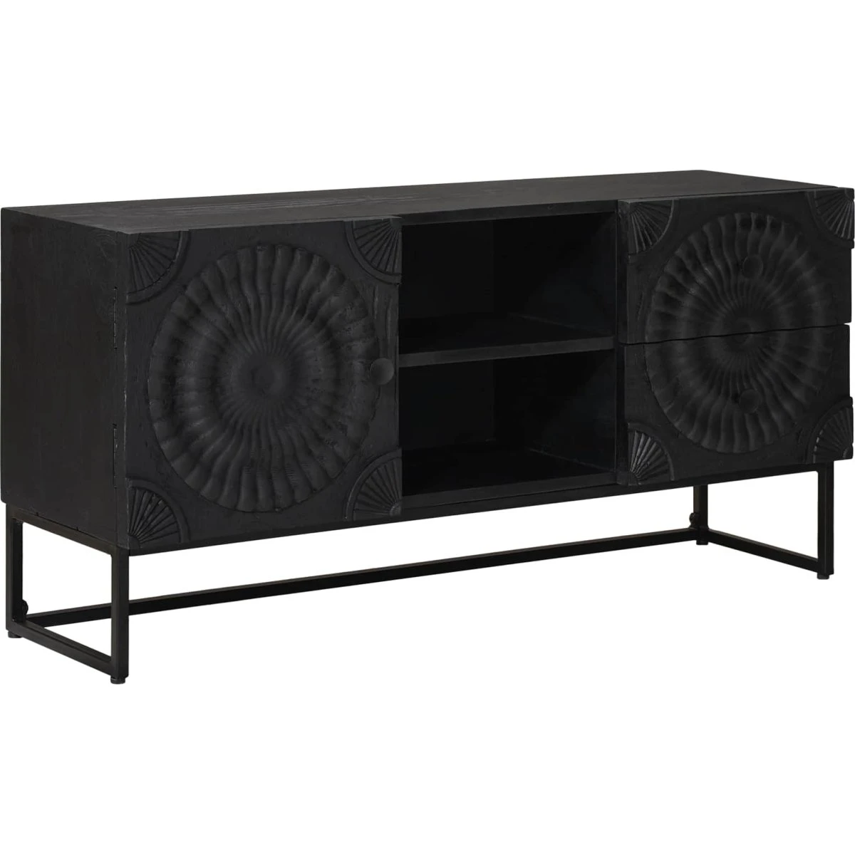 vidaXL TV-skab Sort 105 x 30 x 54 cm i Mango Træ