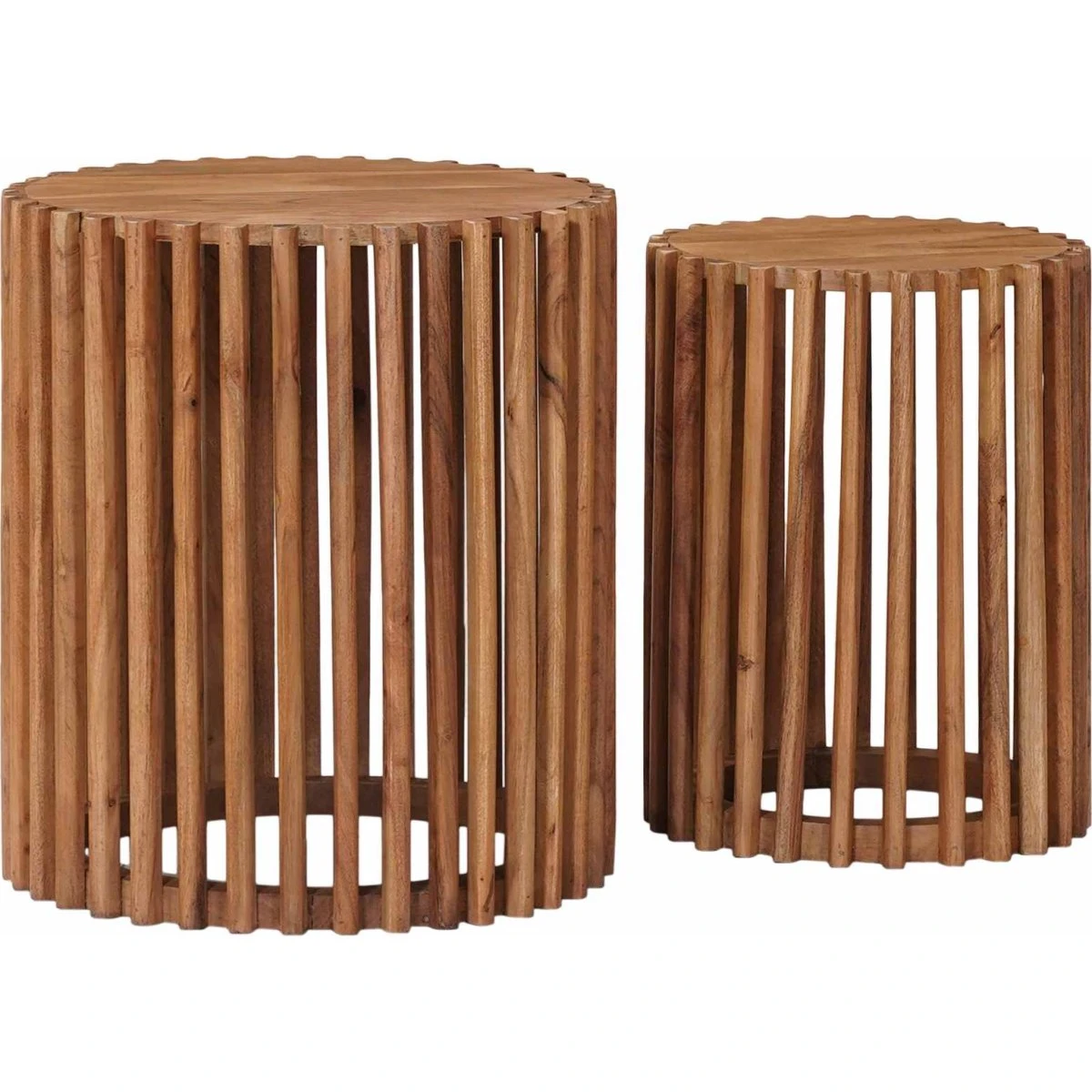 vidaXL Håndlavet sidebord sæt 2 stk. Teakbrun 40x40x45 cm