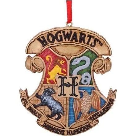 Harry Potter Hogwarts Crest julepynt, 8 cm (sølvlook)