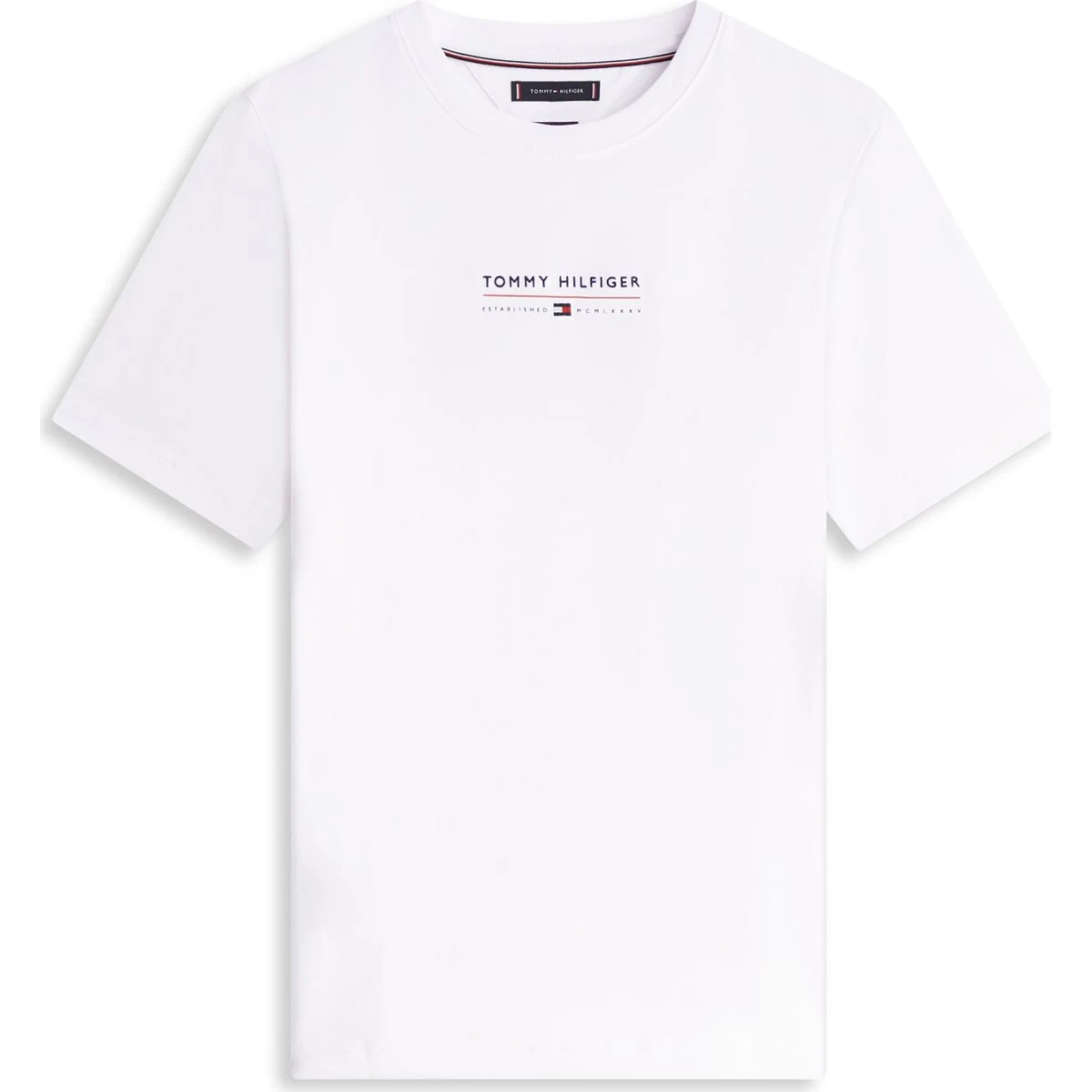 TOMMY HILFIGER Brand Love Lockup Tee - Navy/Rubinrød/Hvid