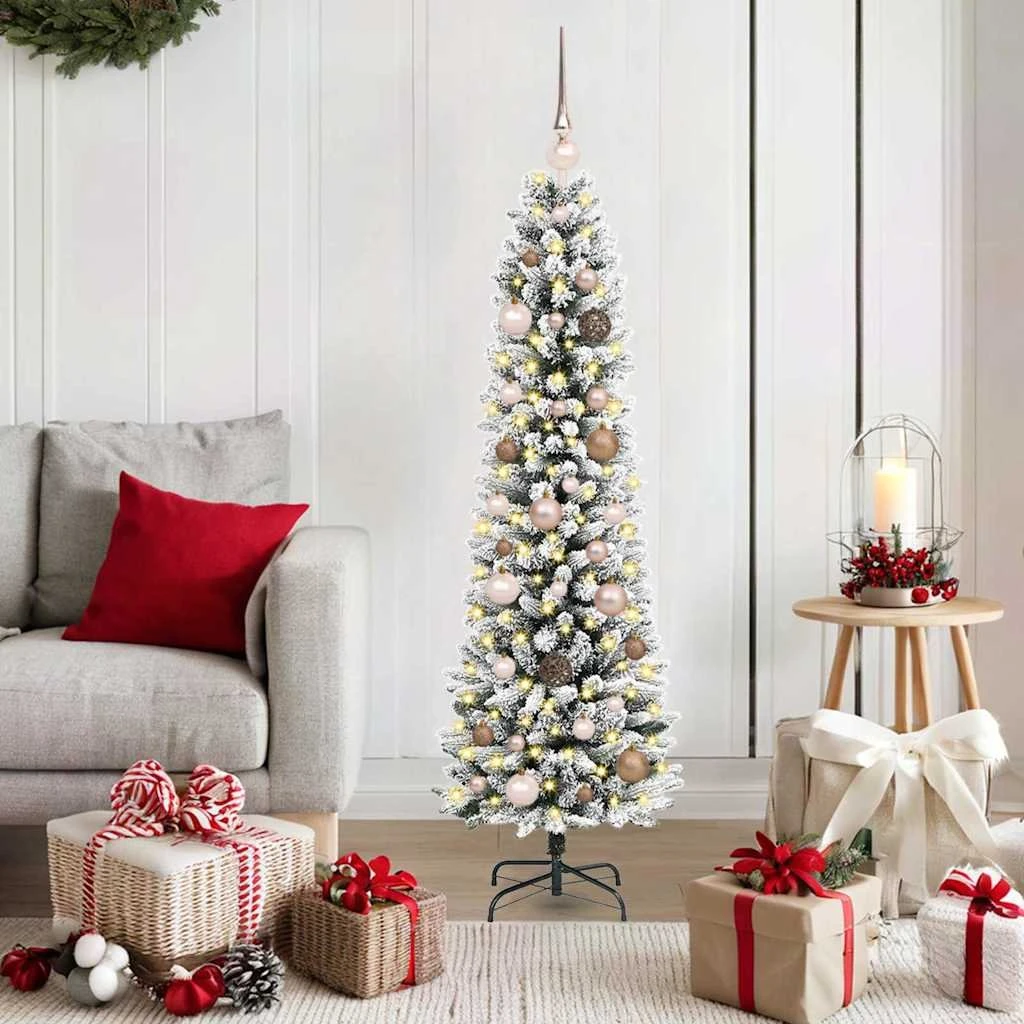 vidaXL Kunstigt Juletræ Hvid 150 cm med LED-belysning