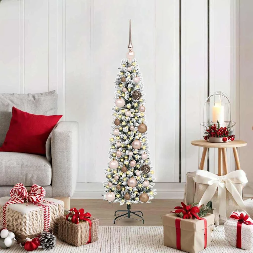 vidaXL Kunstigt Juletræ Hvid 120 cm med LED-lys