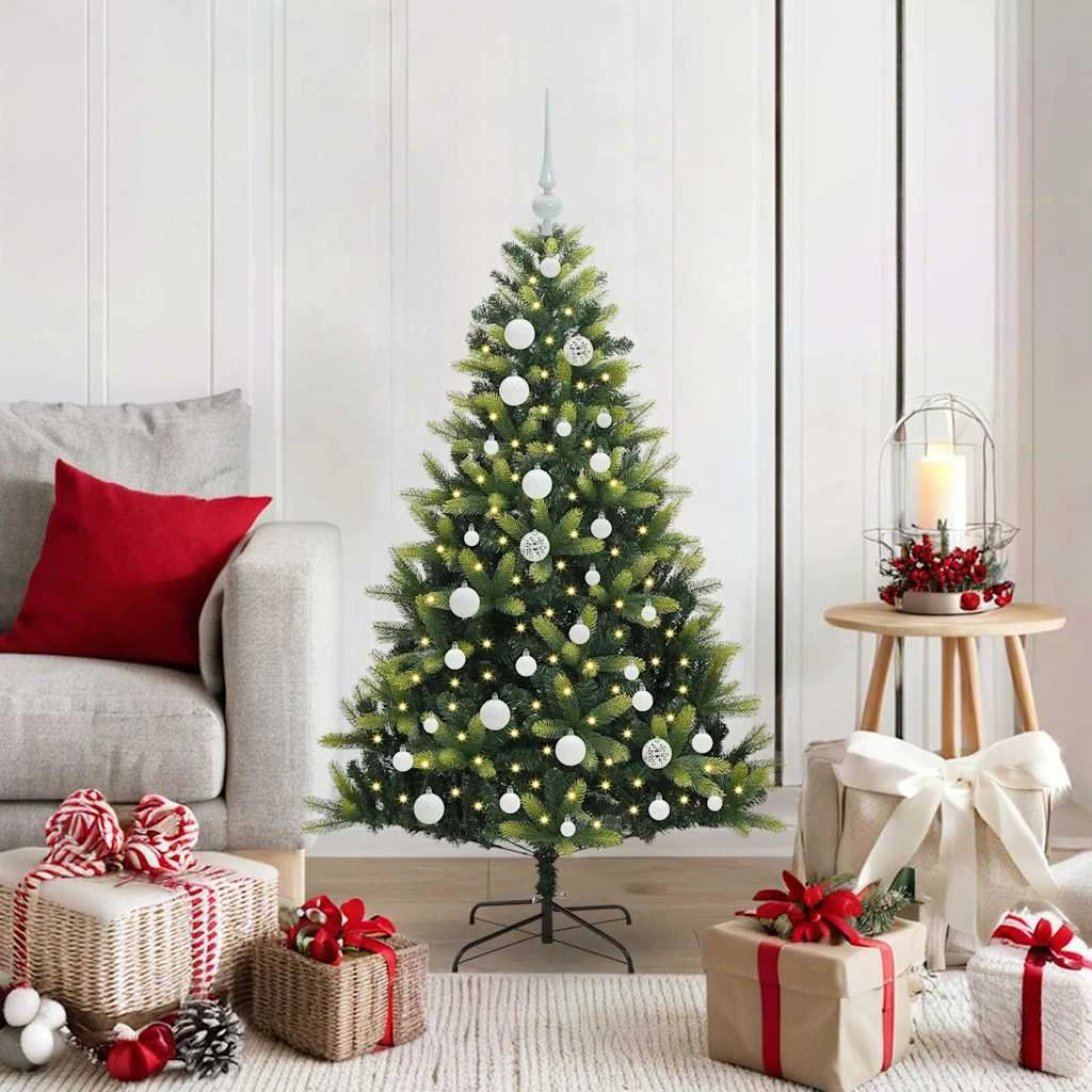 vidaXL Kunstigt juletræ med 150 LED-lys, 120 cm, Grøn