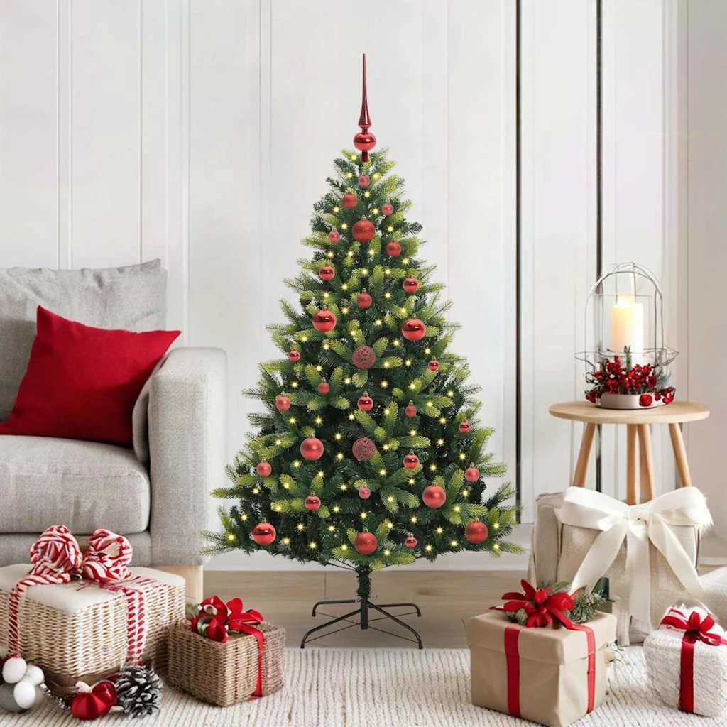 vidaXL Kunstigt juletræ med 150 LED-lys, 120 cm, Grøn
